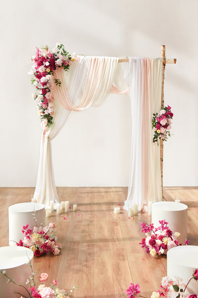Flower Arch Decor with Drapes in Passionate Pink & Blush | Clearance