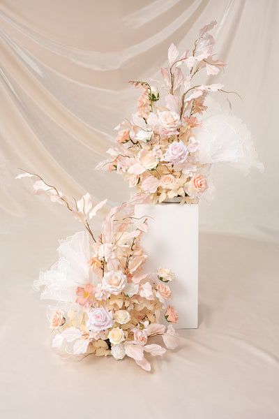 Altar Decor Free-Standing Flowers in Glowing Blush & Pearl