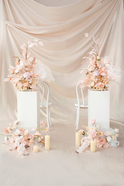 Altar Decor Free-Standing Flowers in Glowing Blush & Pearl