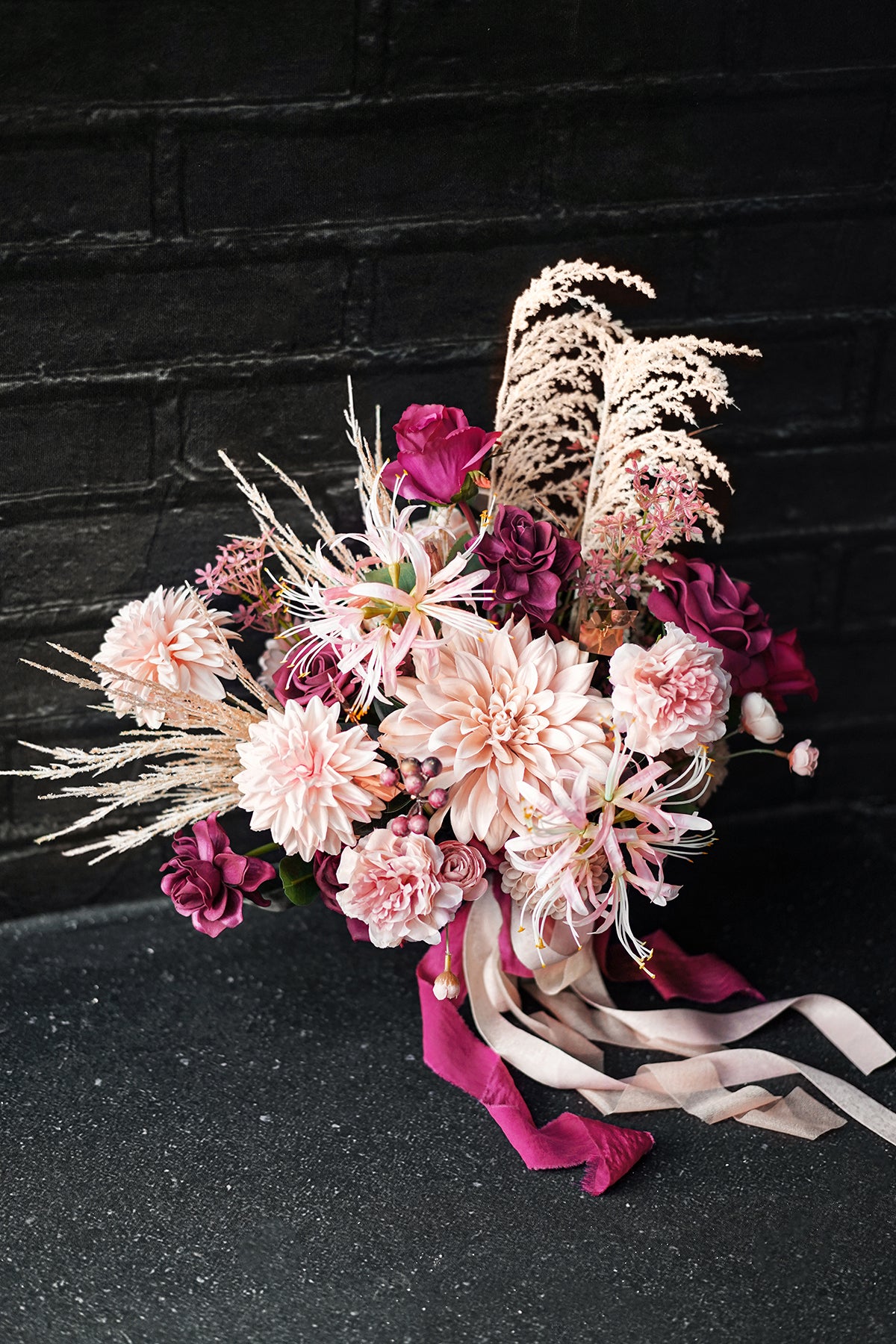 Medium Free-Form Bridal Bouquet in Valentine Magenta