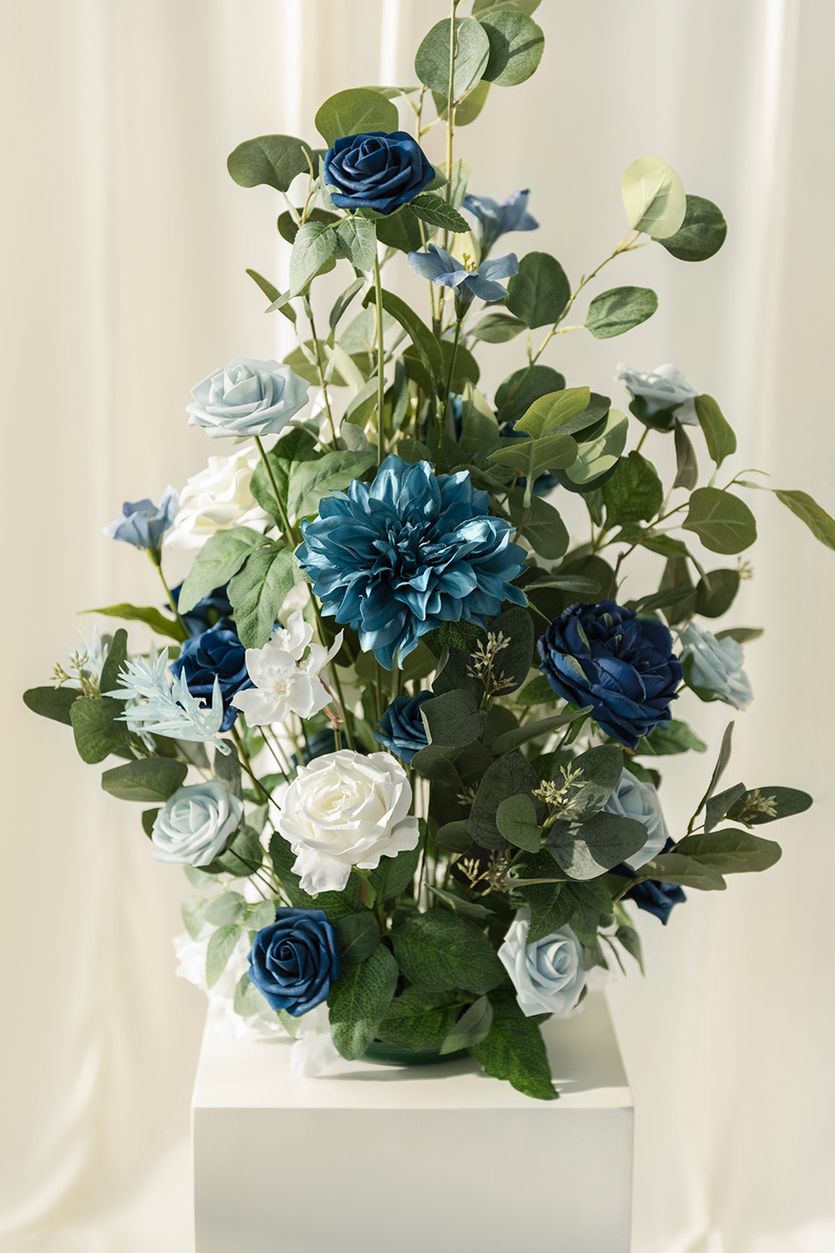 Altar Decor Free-Standing Flowers in Dusty Blue & Navy