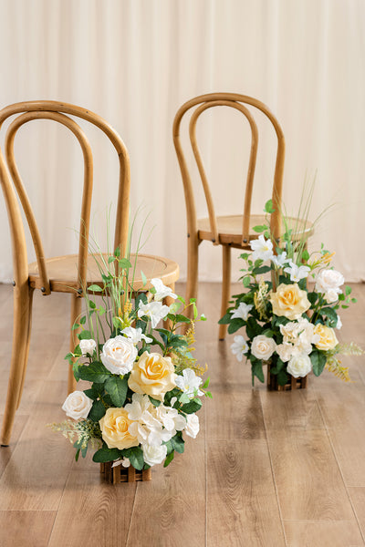 Wedding Aisle Runner Flower Arrangement in Lemonade Yellow | Clearance