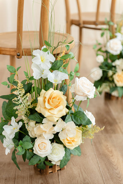 Wedding Aisle Runner Flower Arrangement in Lemonade Yellow | Clearance