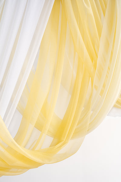 Flower Arch Decor with Drapes in Lemonade Yellow | Clearance