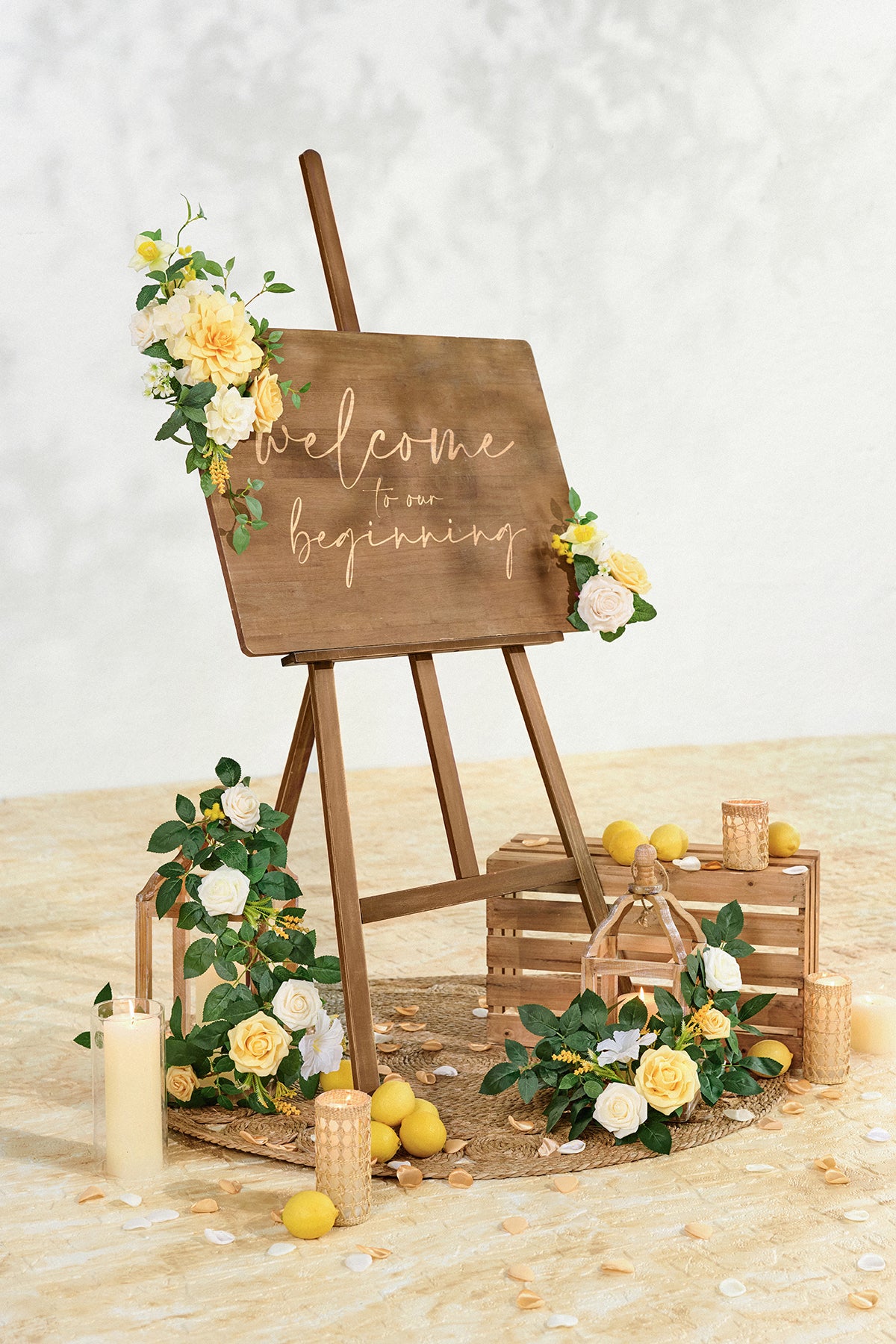 Pre-Arranged Wedding Flower Packages in Lemonade Yellow