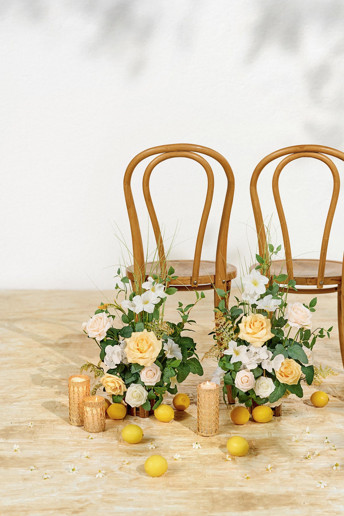Wedding Aisle Runner Flower Arrangement in Lemonade Yellow | Clearance