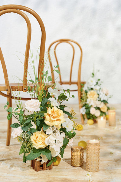 Wedding Aisle Runner Flower Arrangement in Lemonade Yellow | Clearance