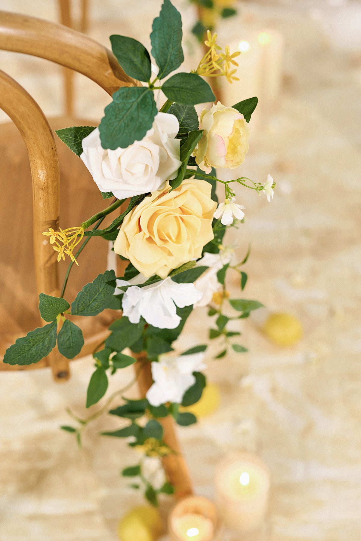 Wedding Hanging Chair Back Decoration in Lemonade Yellow