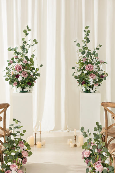 Altar Decor Free-Standing Flowers in Dusty Rose & Cream