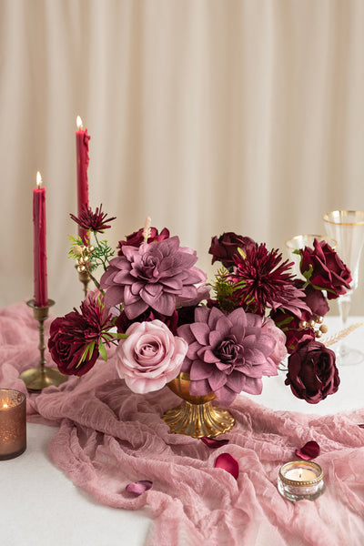 DIY Designer Flower Boxes in Burgundy & Dusty Rose