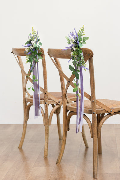 Wedding Aisle Decoration Pew Flowers in French Lavender & Plum