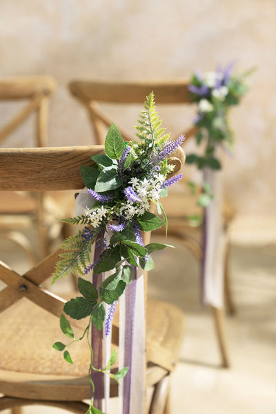 Wedding Aisle Decoration Pew Flowers in French Lavender & Plum