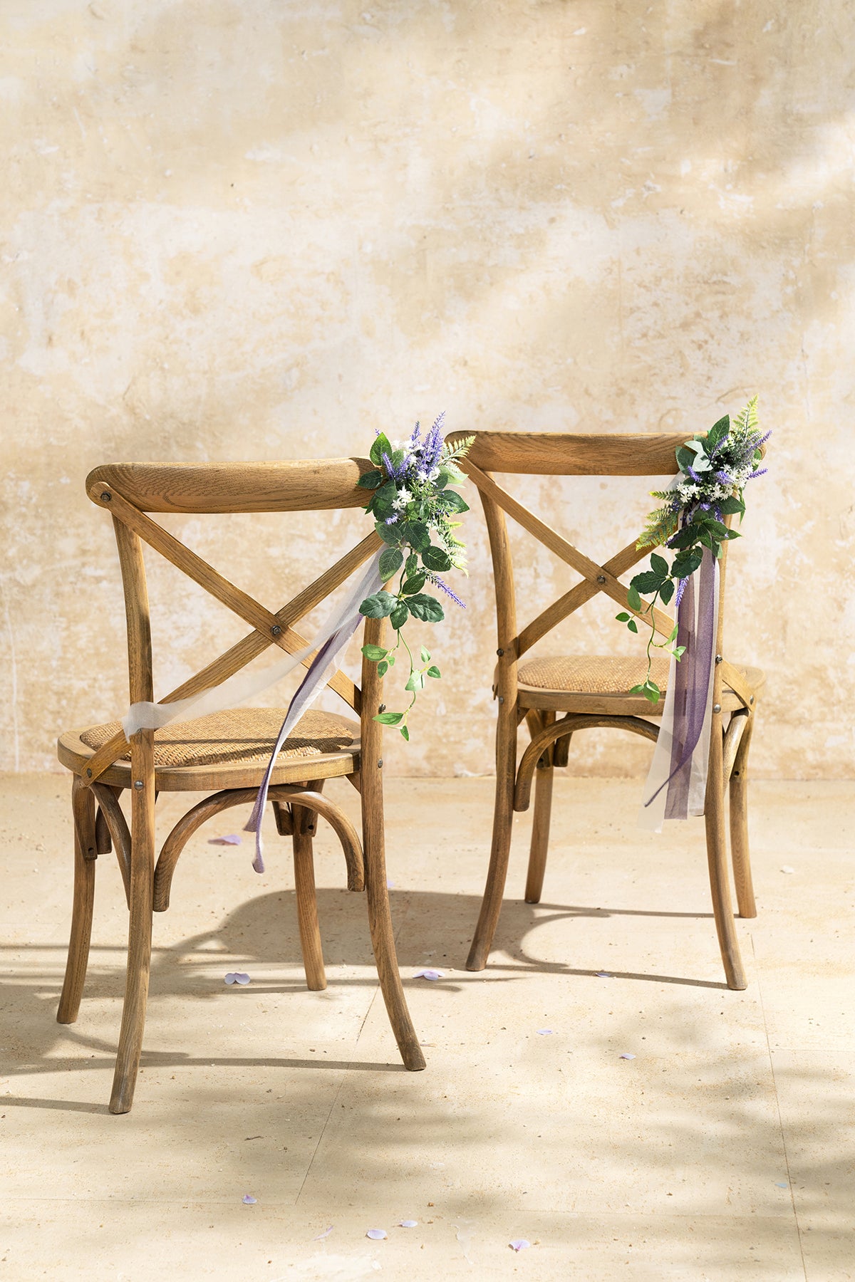 Wedding Aisle Decoration Pew Flowers in French Lavender & Plum