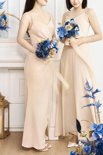 Bridesmaid Bouquet in Stately Navy & Gold | Clearance