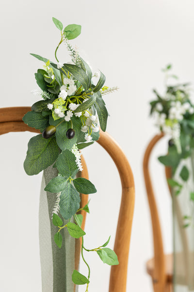 Aisle & Chair Decor in White & Sage
