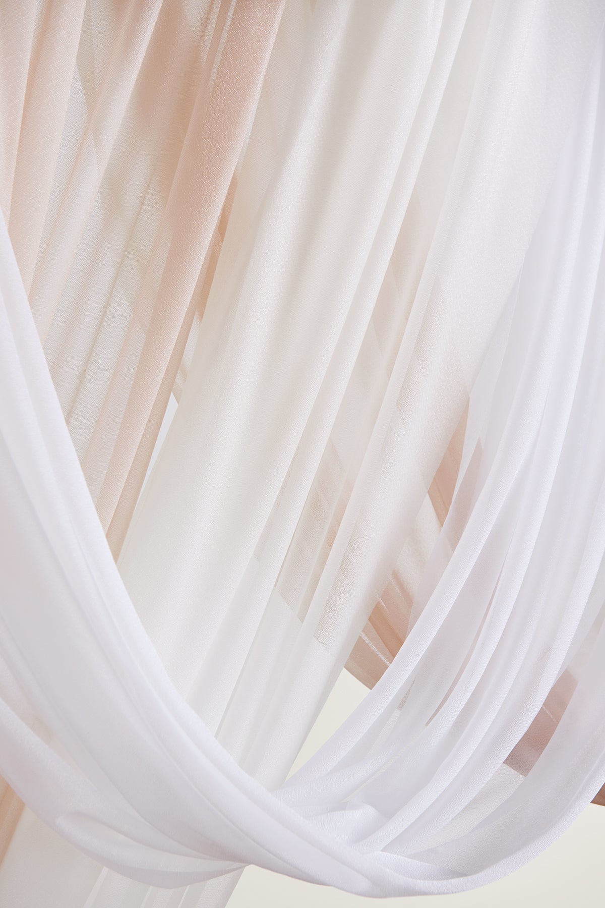 Flower Arch Decor with Drapes in White & Sage