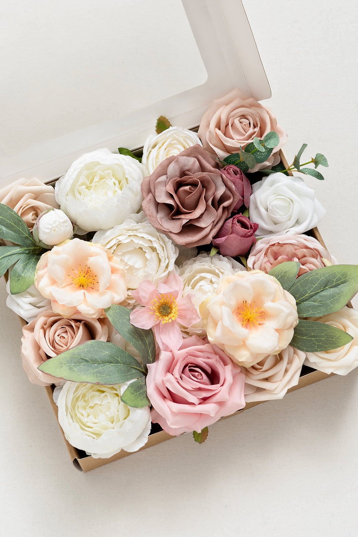 DIY Designer Flower Boxes in Dusty Rose & Cream