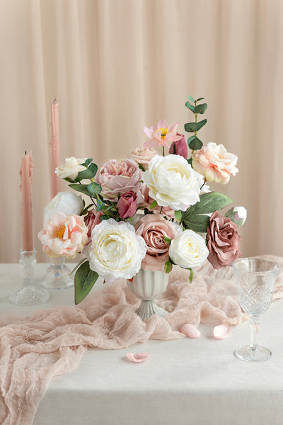 DIY Designer Flower Boxes in Dusty Rose & Cream
