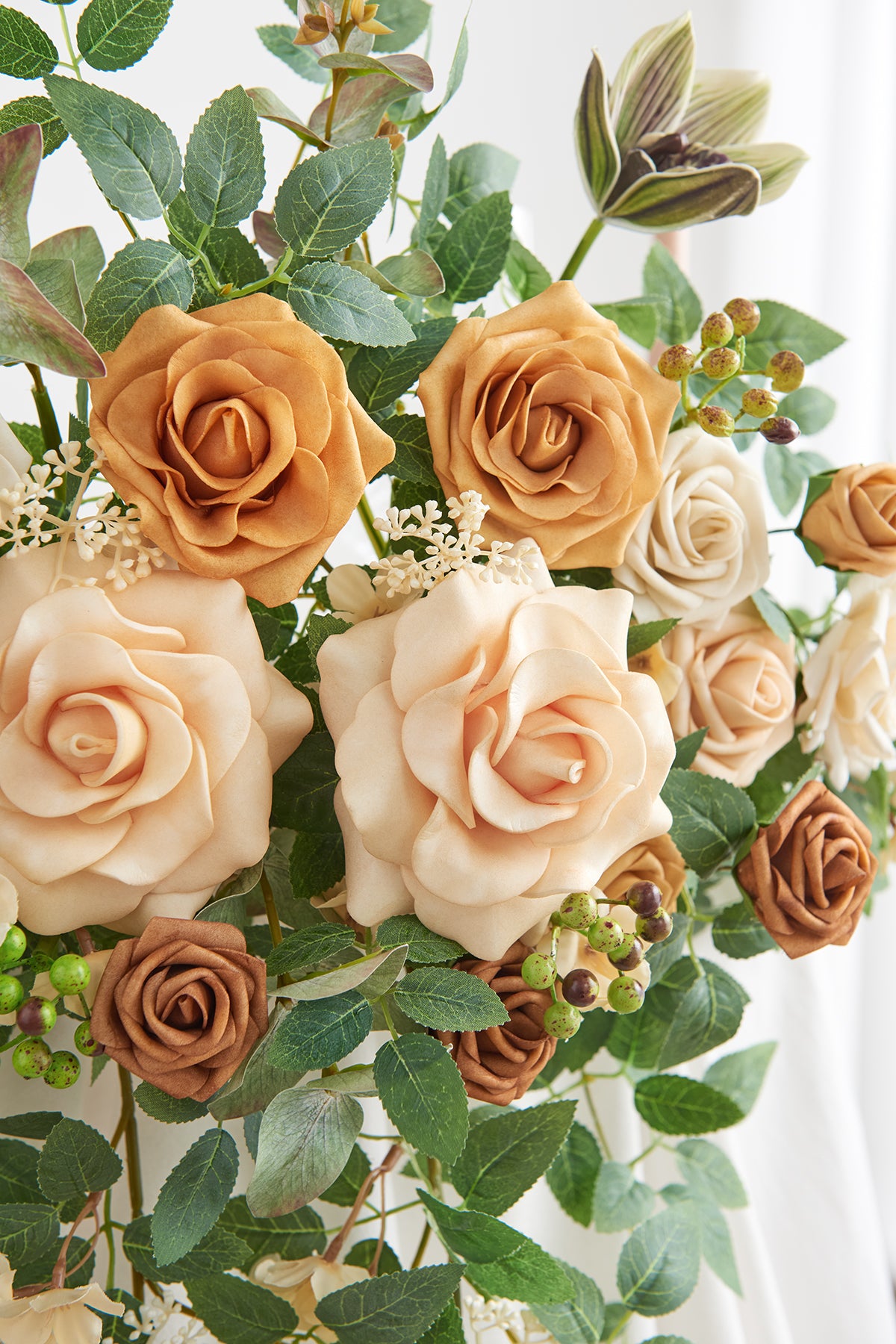 Sweetheart Table Floral Swags in Sunny Peach & Apricot