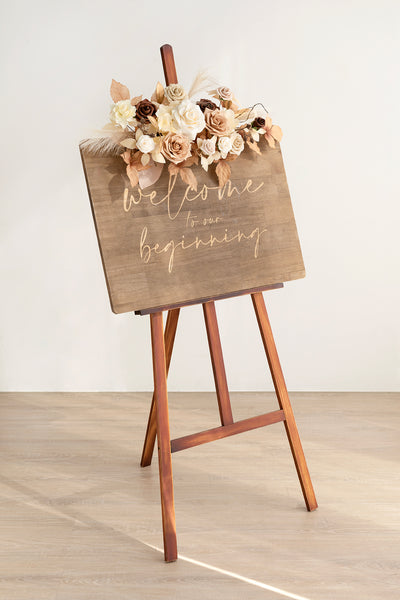 Flexible Combo Set Flower Sign Decor in Rust & Sepia
