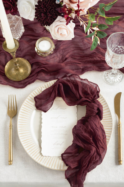 Cheesecloth Napkins in Burgundy
