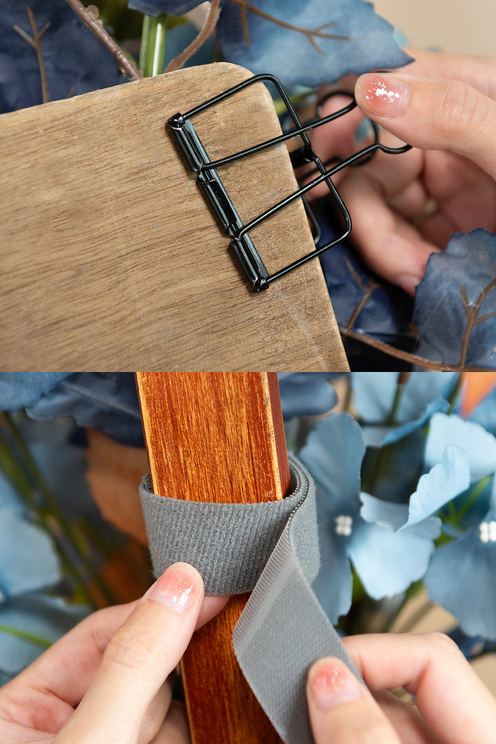 Deluxe Combo Set Flower Sign Decor in Russet Orange & Denim Blue | Clearance