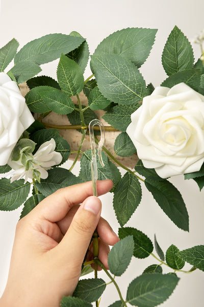 6.5ft Flower Garland in White & Sage