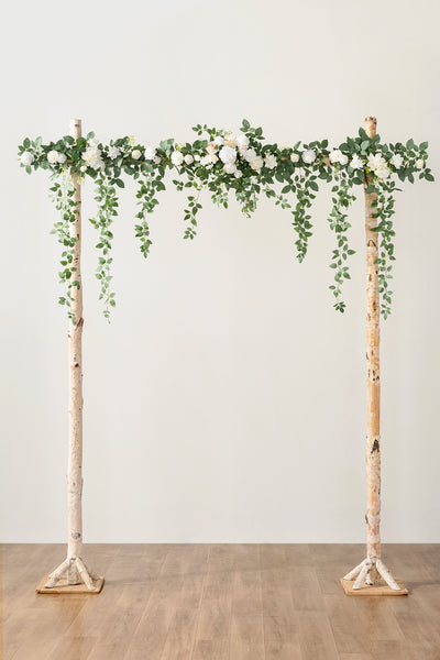 6.5ft Flower Garland in White & Sage