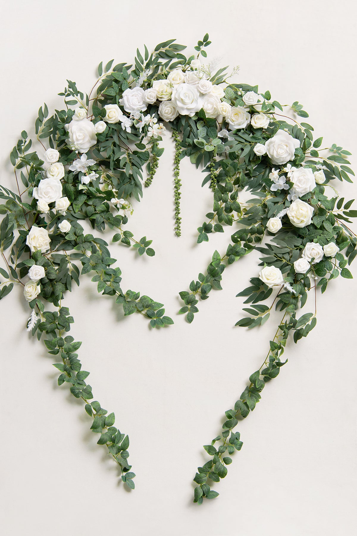 6.5ft Flower Garland in White & Sage - Image 4