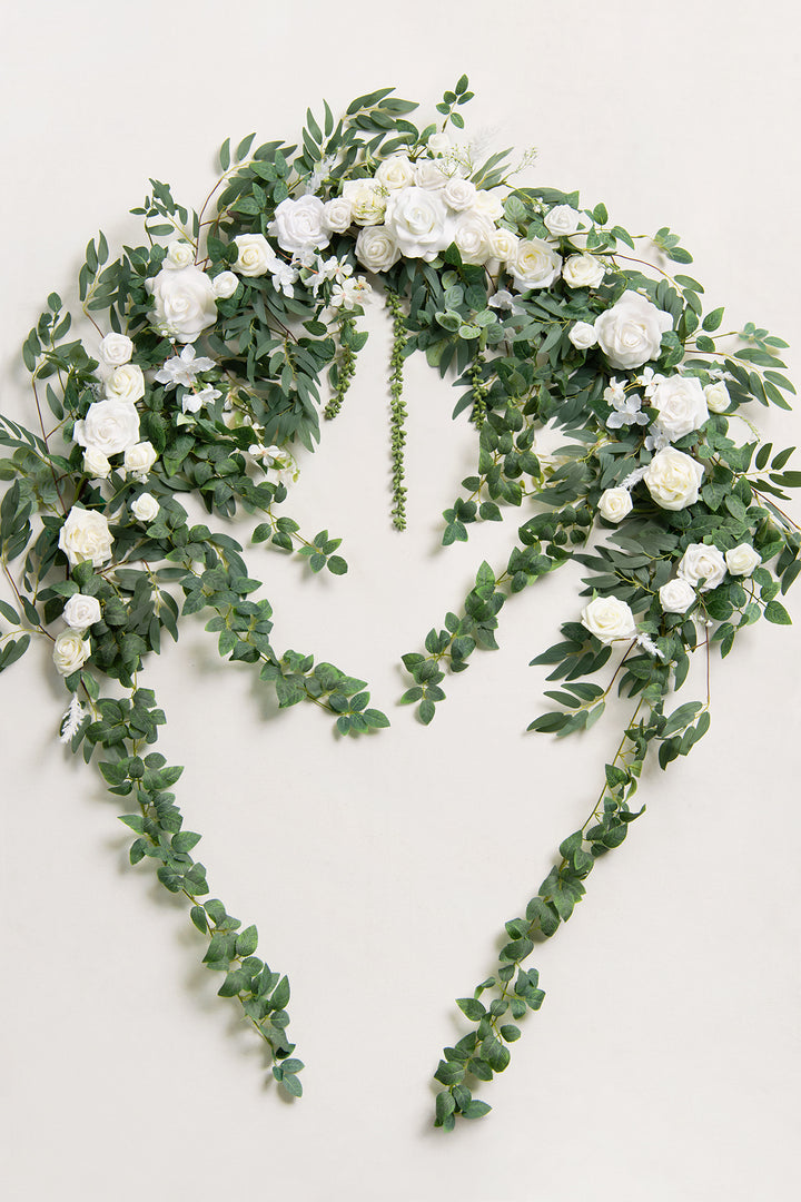 6.5ft Flower Garland in White & Sage - Image 4