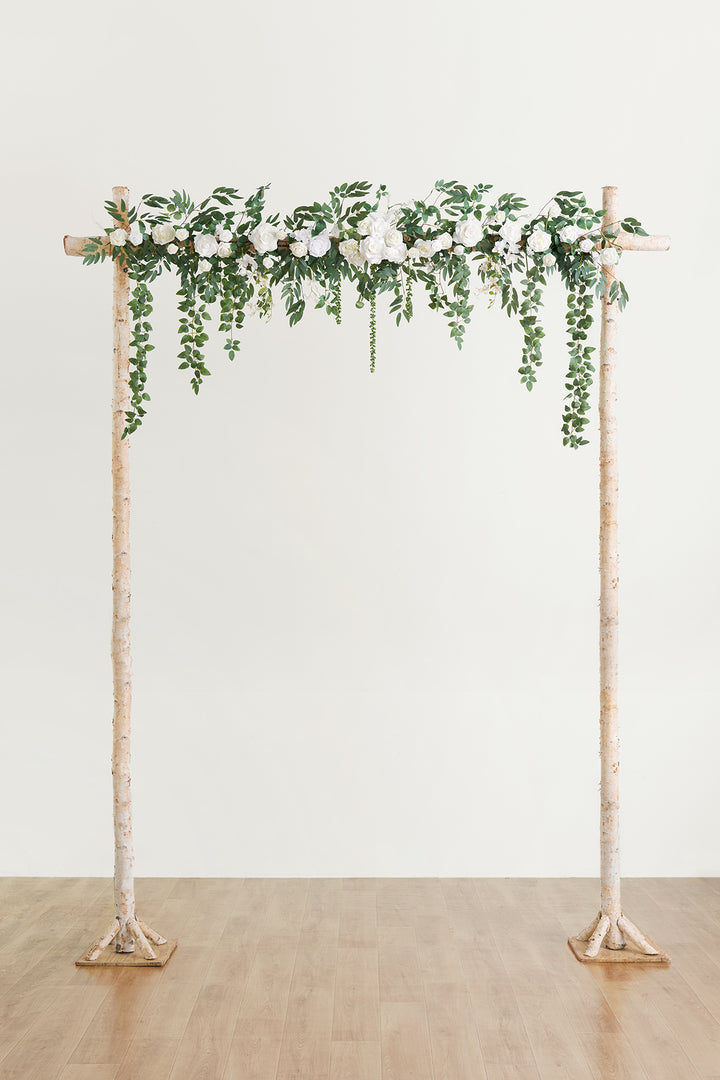 6.5ft Flower Garland in White & Sage - Image 5