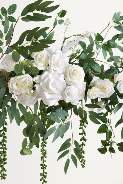 6.5ft Flower Garland in White & Sage