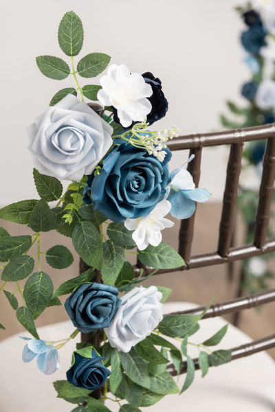 Wedding Hanging Chair Back Decoration in Dusty Blue & Navy