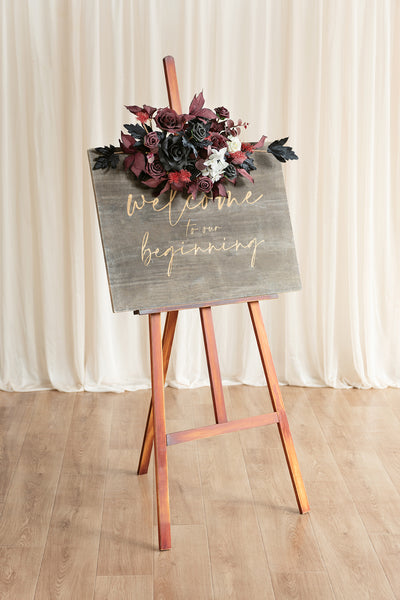 Pre-Arranged Wedding Flower Packages in Moody Burgundy & Black