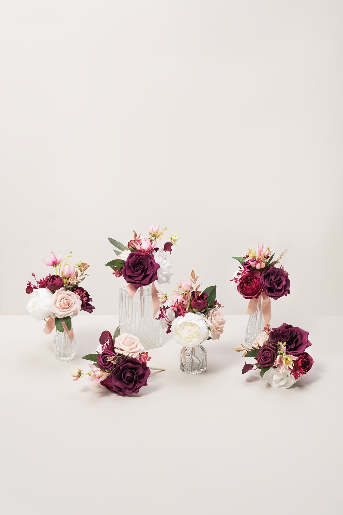 Mini Ready-to-Use Flower Centerpiece Set in Romantic Marsala | Clearance