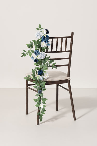Wedding Hanging Chair Back Decoration in Dusty Blue & Navy