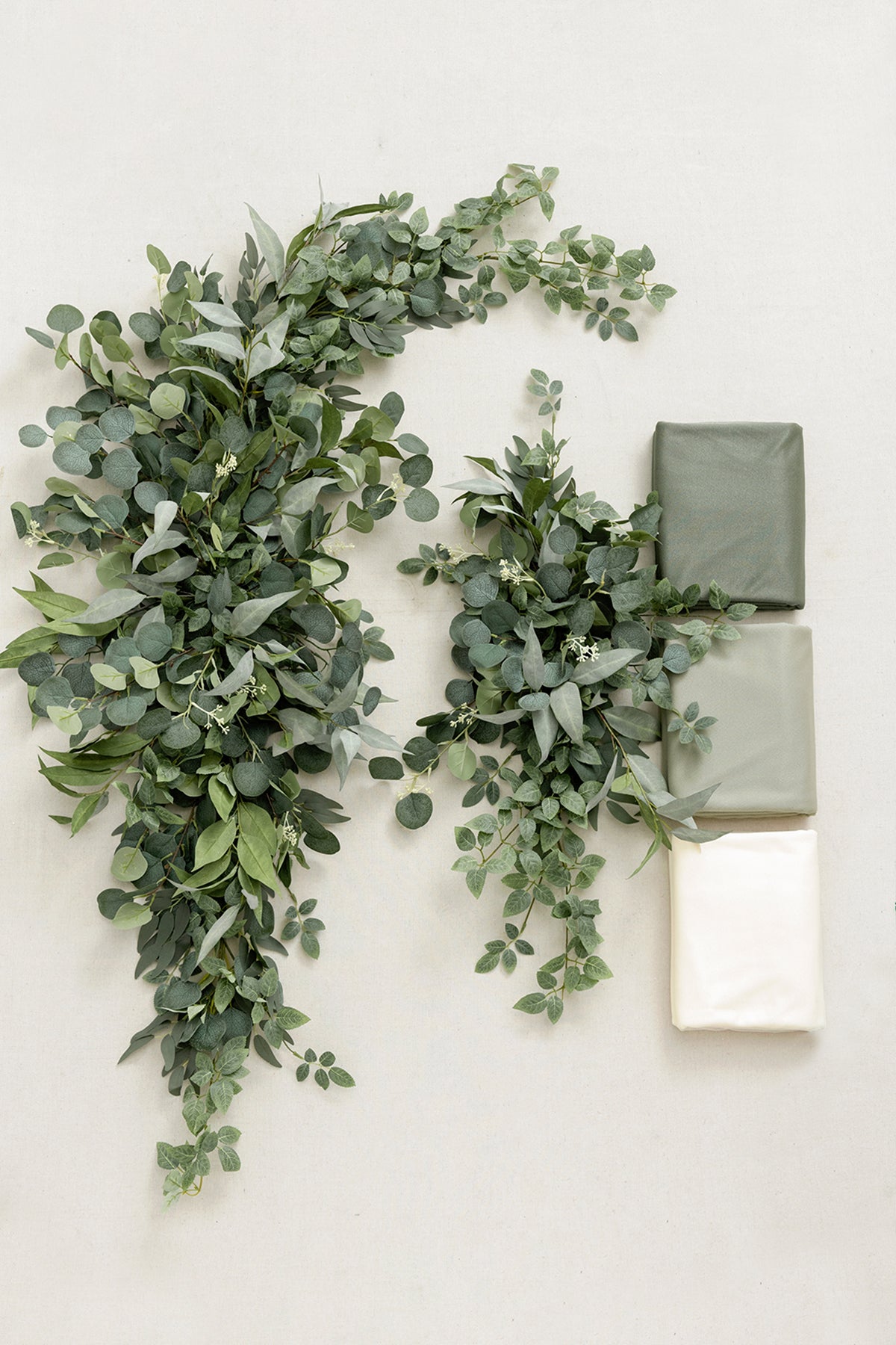 Flower Arch Decor with Drapes in Sage
