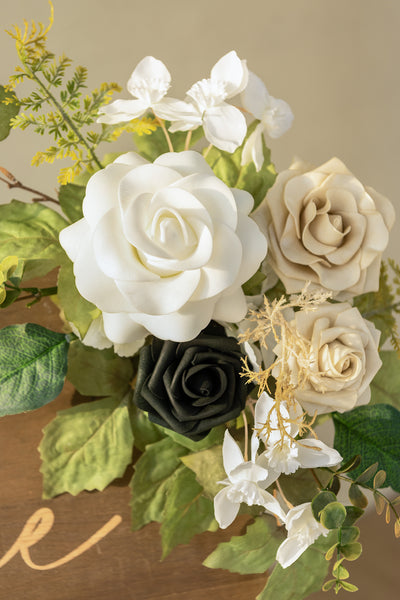 Flexible Combo Set Flower Sign Decor in Emerald & Tawny Beige | Clearance