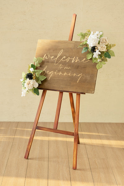 Flexible Combo Set Flower Sign Decor in Emerald & Tawny Beige | Clearance