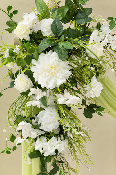 Flower Arch Decor with Drapes in May Lily & Olive