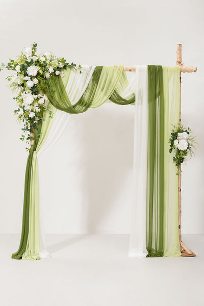Flower Arch Decor with Drapes in May Lily & Olive
