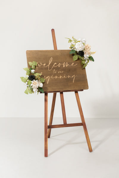 Flexible Combo Set Flower Sign Decor in Emerald & Tawny Beige | Clearance