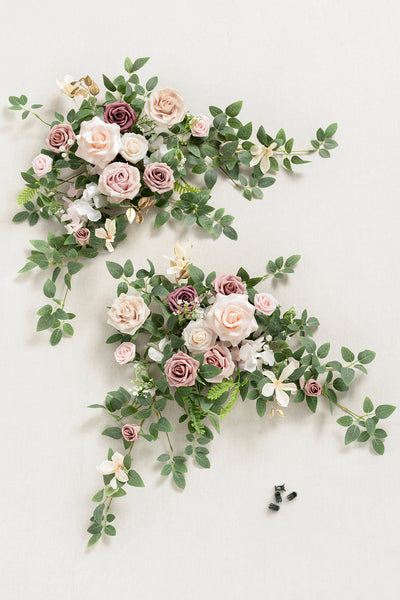 Deluxe Combo Set Flower Sign Decor in Dusty Rose & Cream