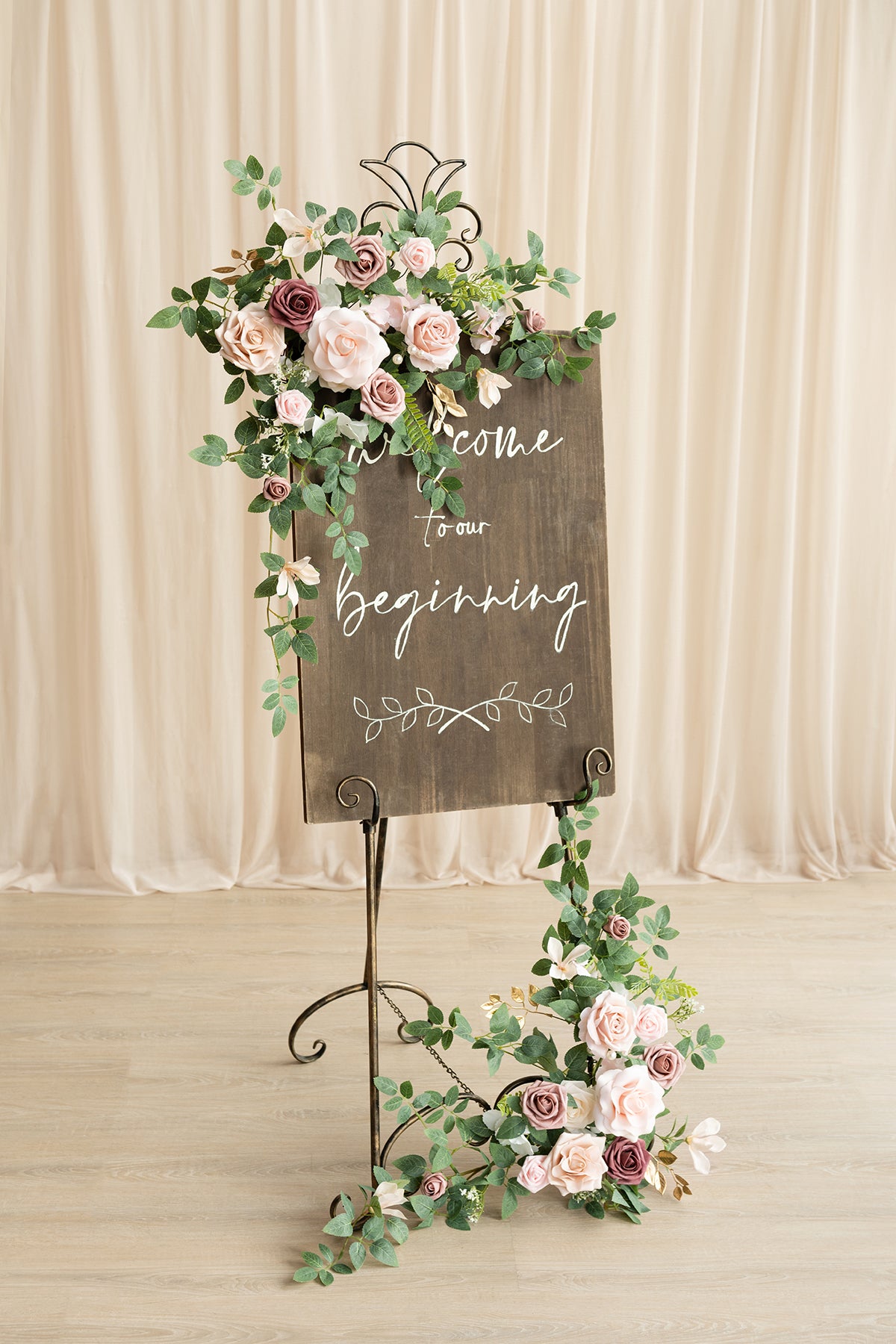 Deluxe Combo Set Flower Sign Decor in Dusty Rose & Cream