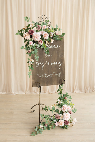 Deluxe Combo Set Flower Sign Decor in Dusty Rose & Cream