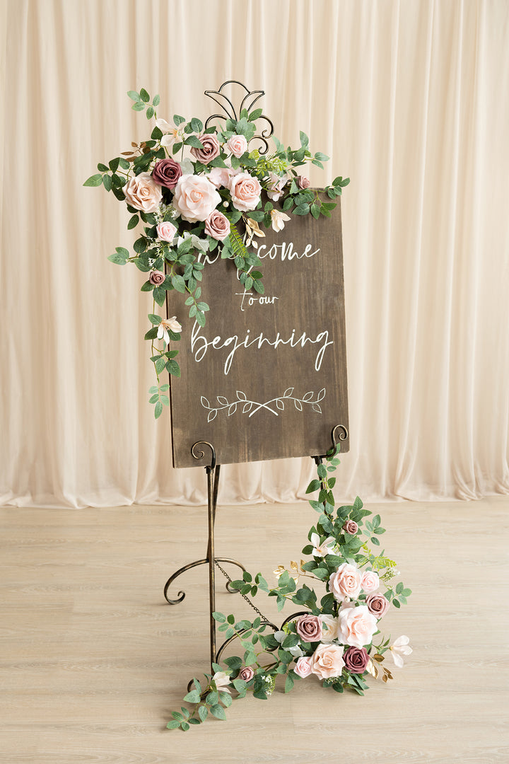 Deluxe Combo Set Flower Sign Decor in Dusty Rose & Cream