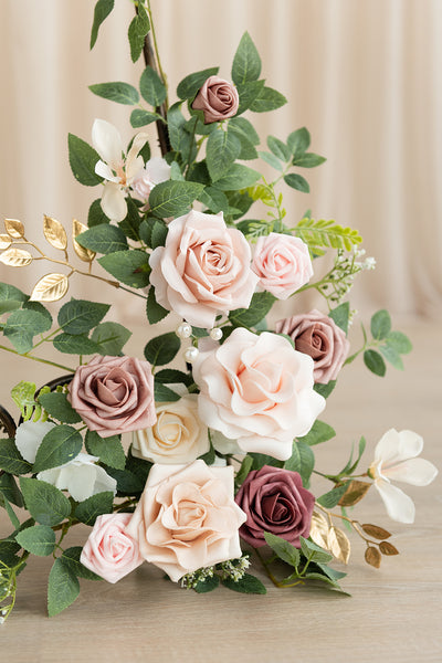 Deluxe Combo Set Flower Sign Decor in Dusty Rose & Cream