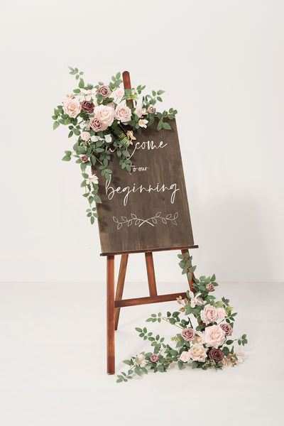 Deluxe Combo Set Flower Sign Decor in Dusty Rose & Cream
