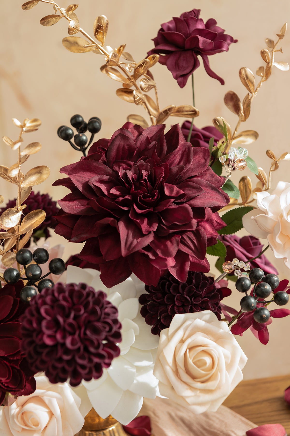 DIY Kits For Centerpieces in Marsala & Soft Peach Deluxe Box