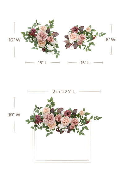 Flexible Combo Set Flower Sign Decor in Dusty Rose & Mauve